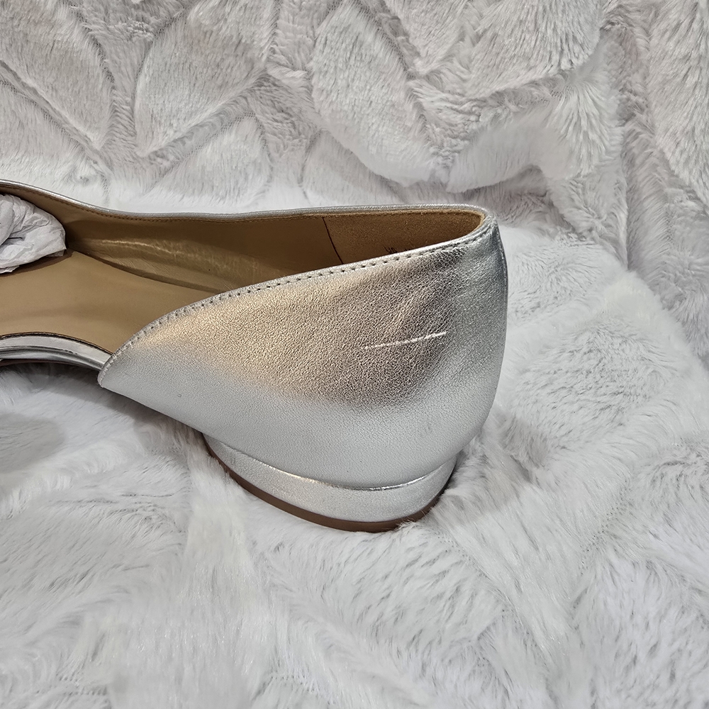 Naturalizer Silver Pointed Toe Women's Flats - Metallic D'Orsay Style, Size 10 - Picture 9 of 9